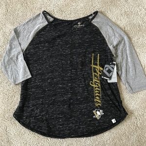 ❄NWT Pittsburg Penguins 3/4 Sleeve Raglan Tee